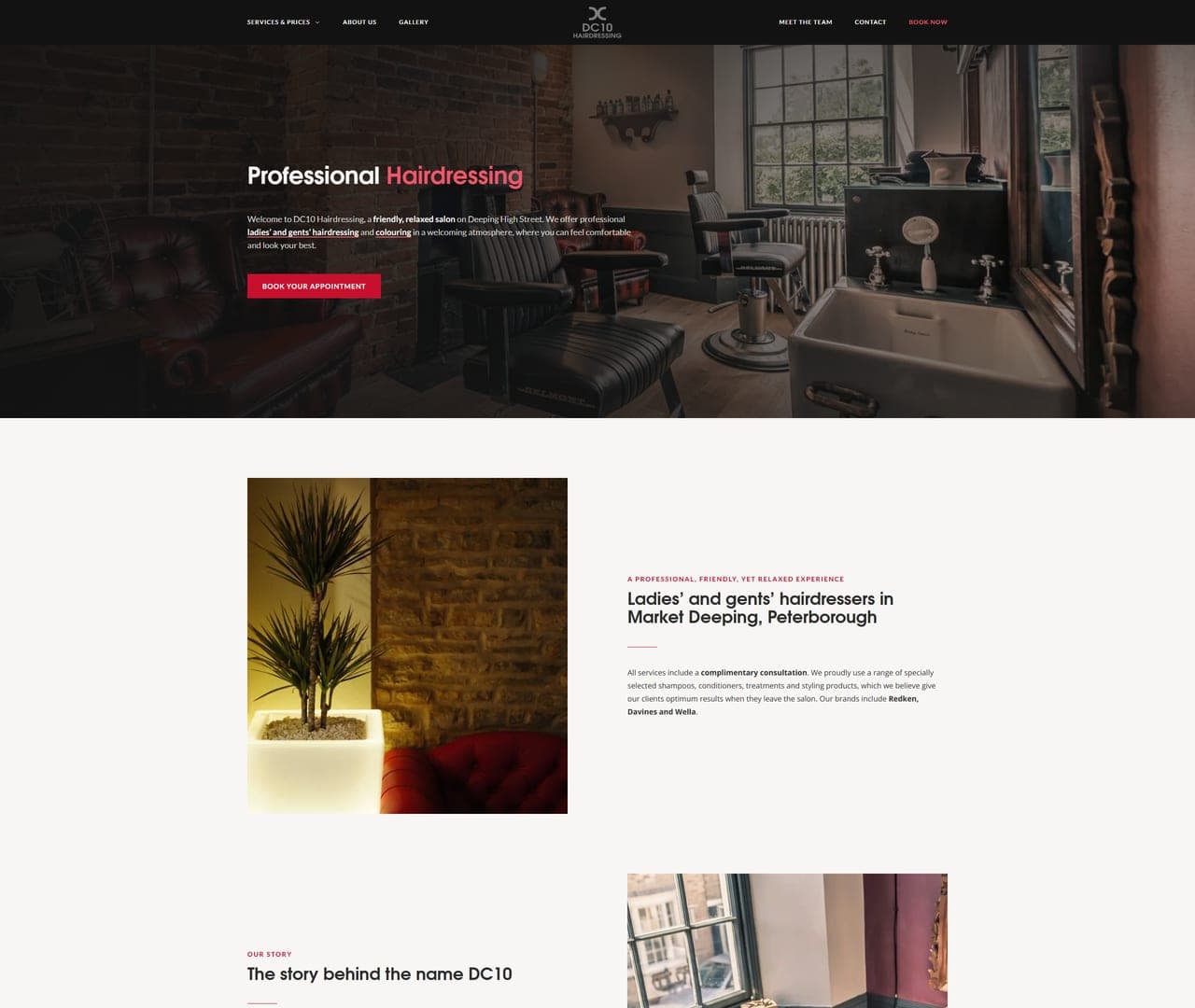 DC10 Hairdressing website by Arctane Digital